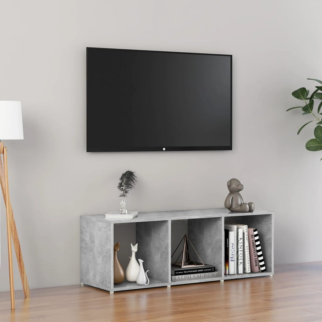Mueble de TV madera contrachapada blanco 107x35x37 cm