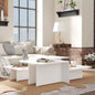 Mesa centro 2 pzas madera contrachapada blanco 111,5x50x33cm