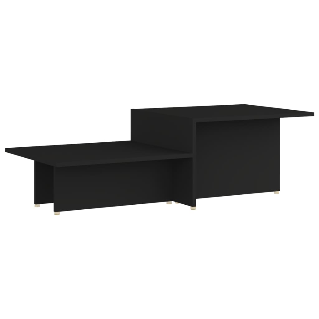 Mesa de centro de madera contrachapada negro 111,5x50x33 cm