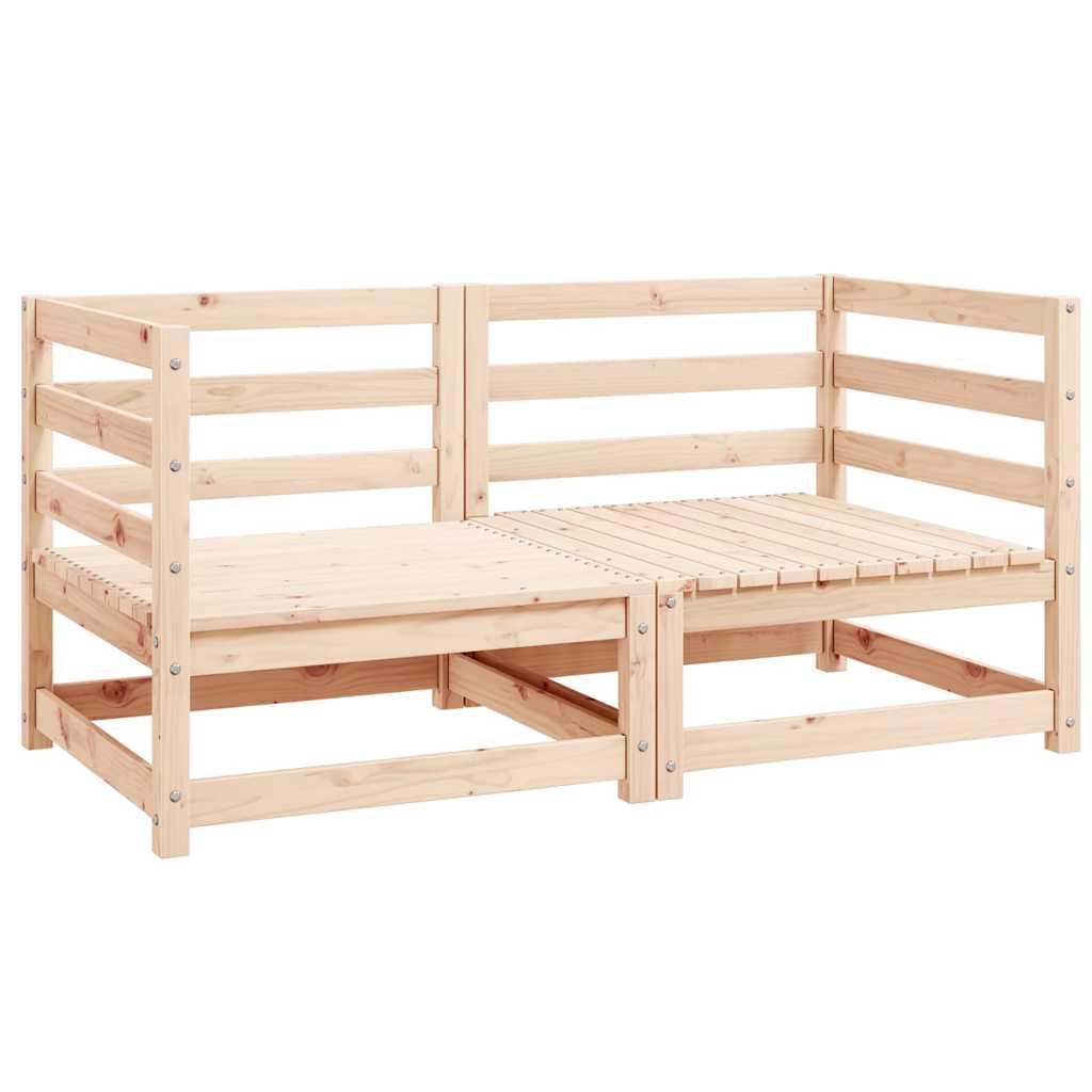 Sofás de esquina para jardín 2 uds madera maciza de pino