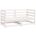 Sofás de esquina de jardín 2 uds blanco madera maciza de pino