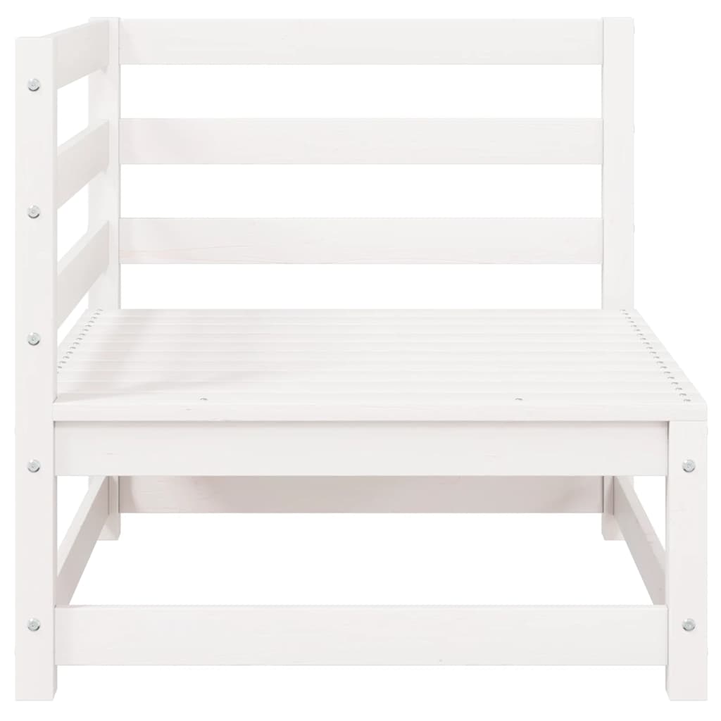Sofás de esquina de jardín 2 uds blanco madera maciza de pino