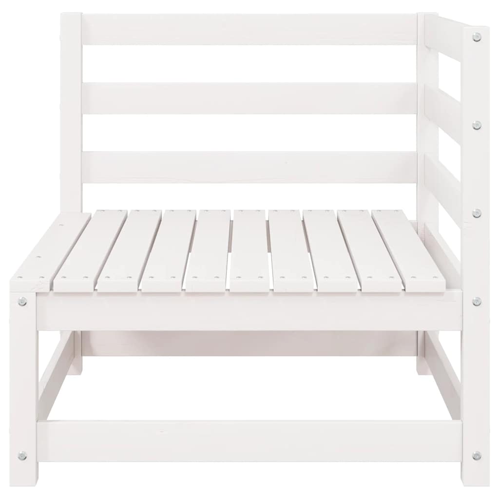 Sofás de esquina de jardín 2 uds blanco madera maciza de pino