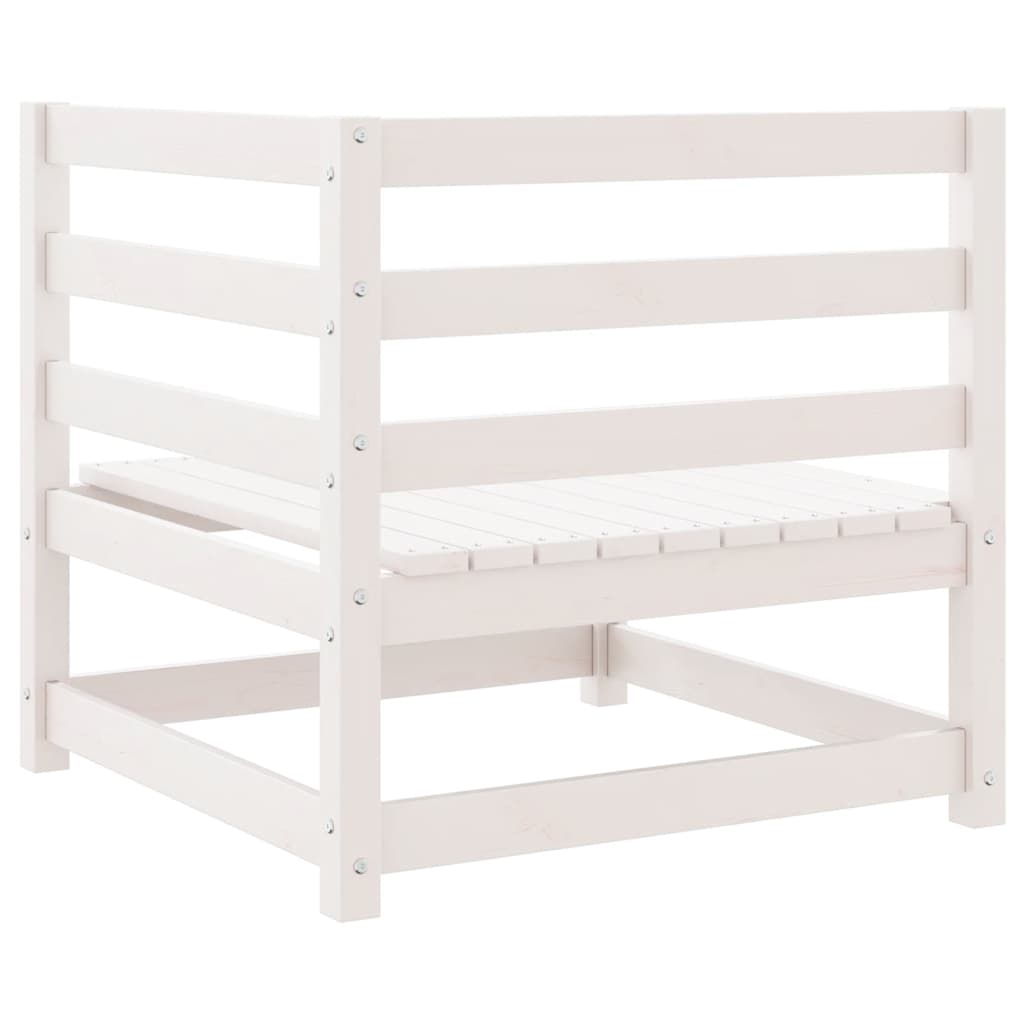 Sofás de esquina de jardín 2 uds blanco madera maciza de pino