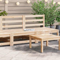 Sofá central de jardín 2 pzas cojines madera pino maciza crema