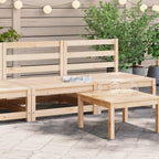 Sofá central de jardín 2 pzas cojines madera pino maciza crema