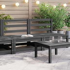 Sofá central de jardín 2 pzas cojines madera pino maciza crema