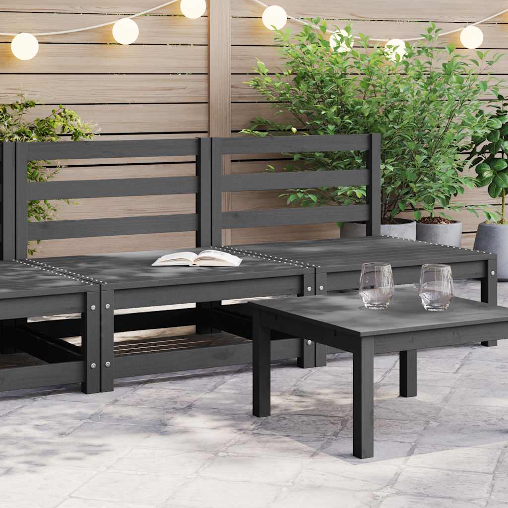 Sofá central de jardín 2 pzas cojines madera pino maciza crema