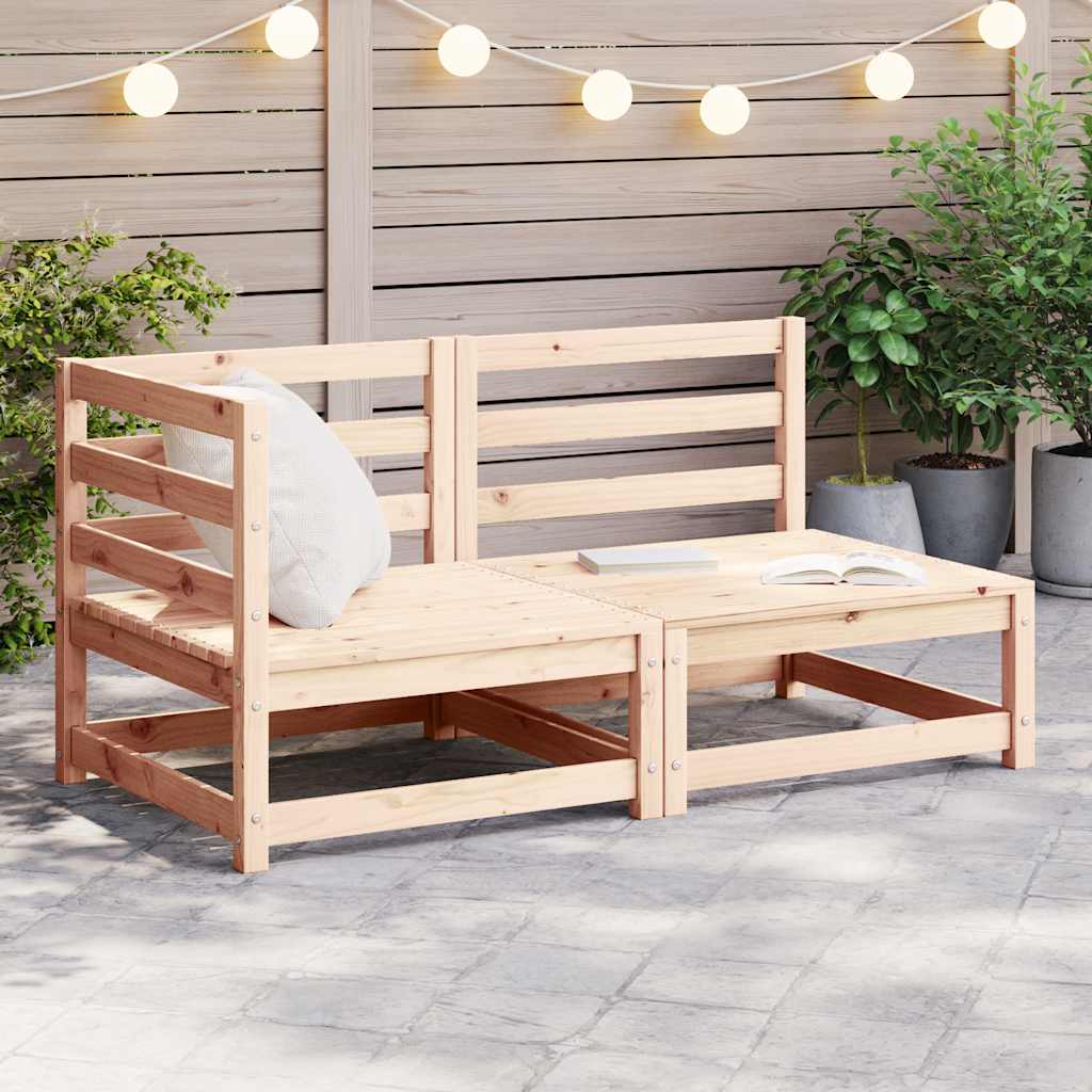 Juego de muebles de jardín 2 piezas gris madera maciza de pino