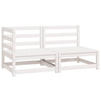 Set de salón de jardín de 2 piezas blanco madera maciza de pino