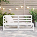 Set de salón de jardín de 2 piezas blanco madera maciza de pino