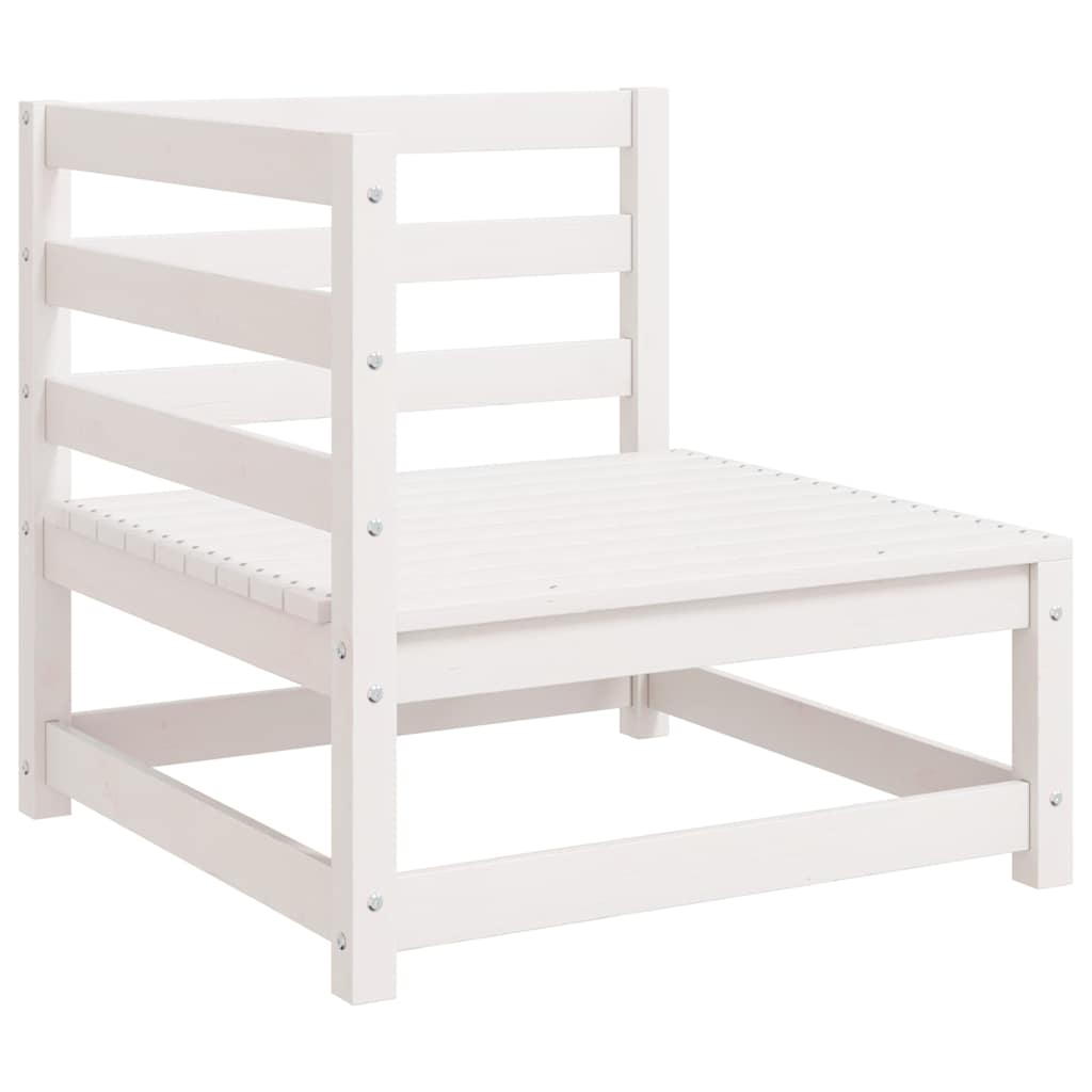 Set de salón de jardín de 2 piezas blanco madera maciza de pino