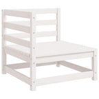 Set de salón de jardín de 2 piezas blanco madera maciza de pino