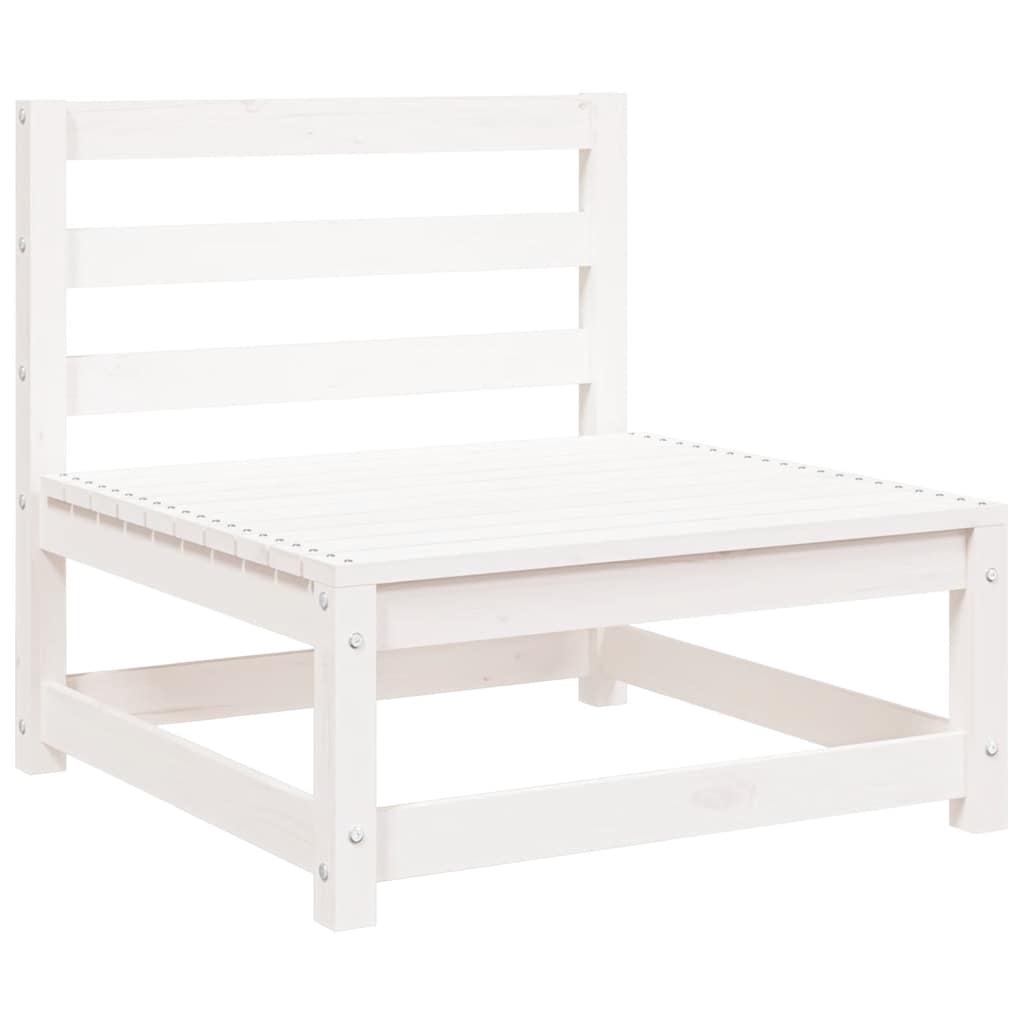 Set de salón de jardín de 2 piezas blanco madera maciza de pino