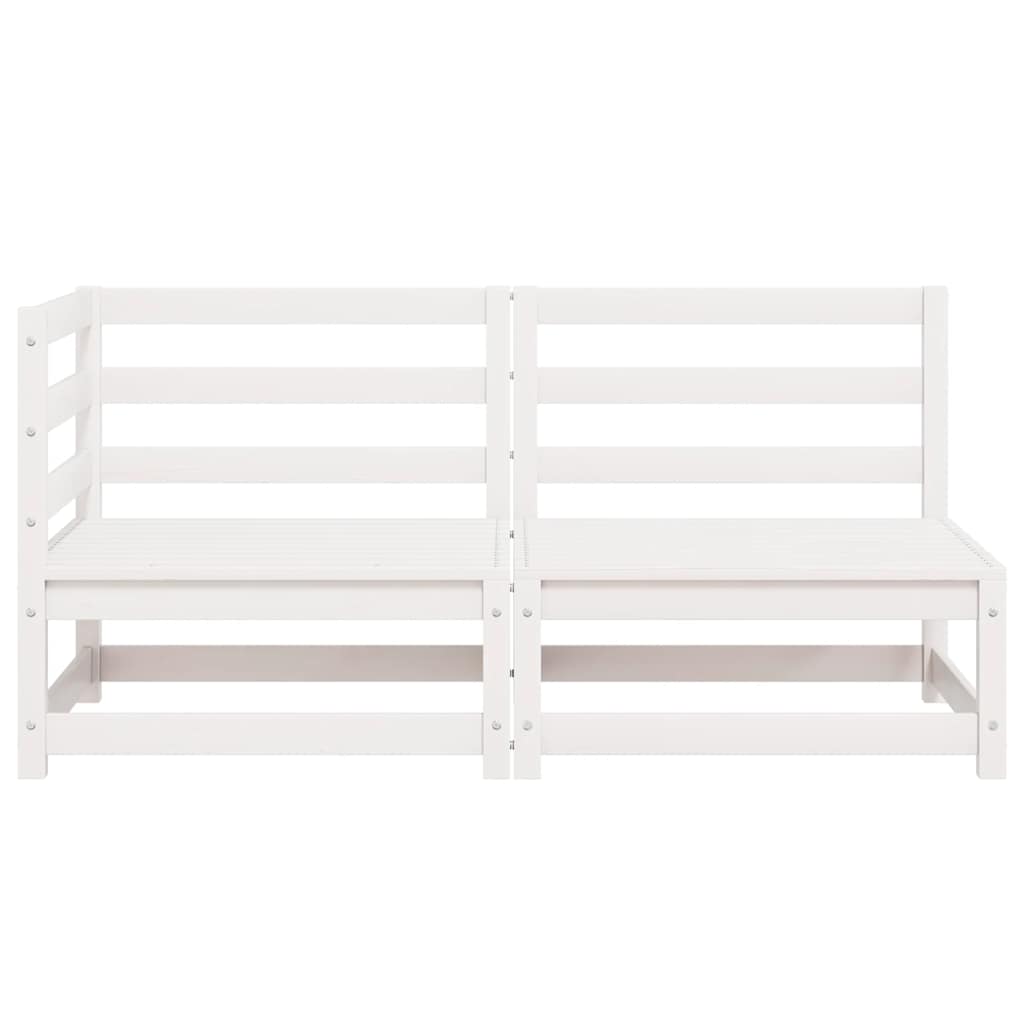 Set de salón de jardín de 2 piezas blanco madera maciza de pino