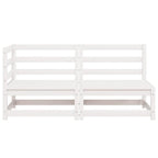 Set de salón de jardín de 2 piezas blanco madera maciza de pino