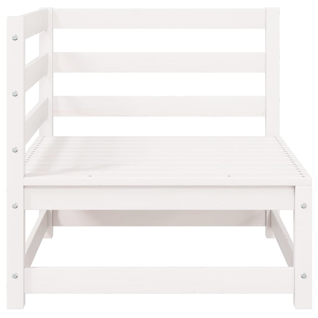 Set de salón de jardín de 2 piezas blanco madera maciza de pino