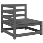 Juego de muebles de jardín 2 piezas gris madera maciza de pino