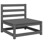 Juego de muebles de jardín 2 piezas gris madera maciza de pino