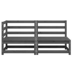 Juego de muebles de jardín 2 piezas gris madera maciza de pino