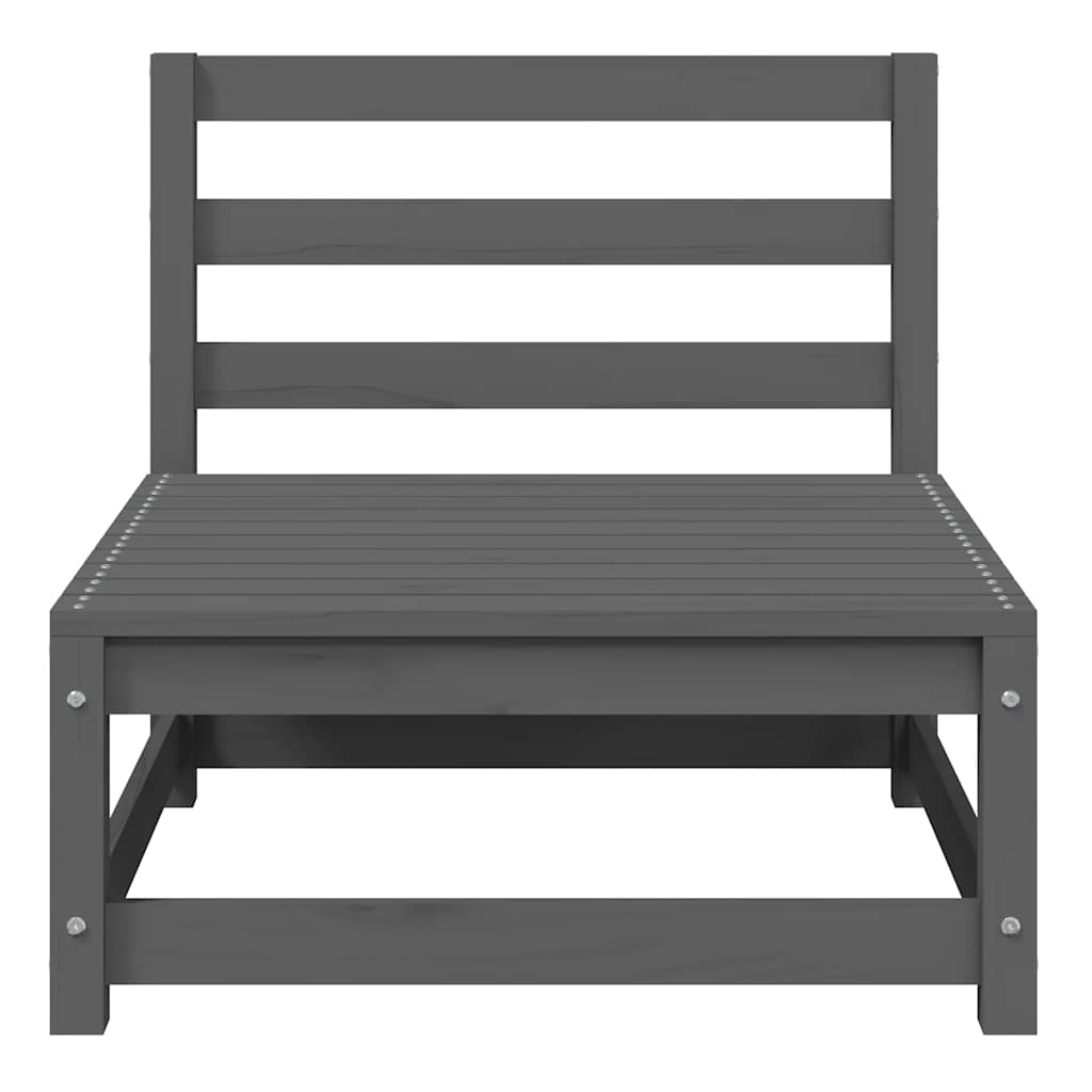 Juego de muebles de jardín 2 piezas gris madera maciza de pino