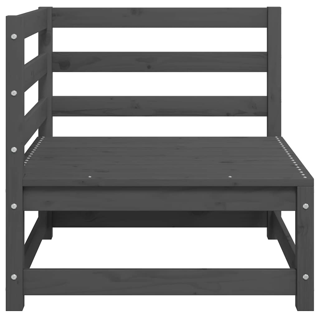Juego de muebles de jardín 2 piezas gris madera maciza de pino