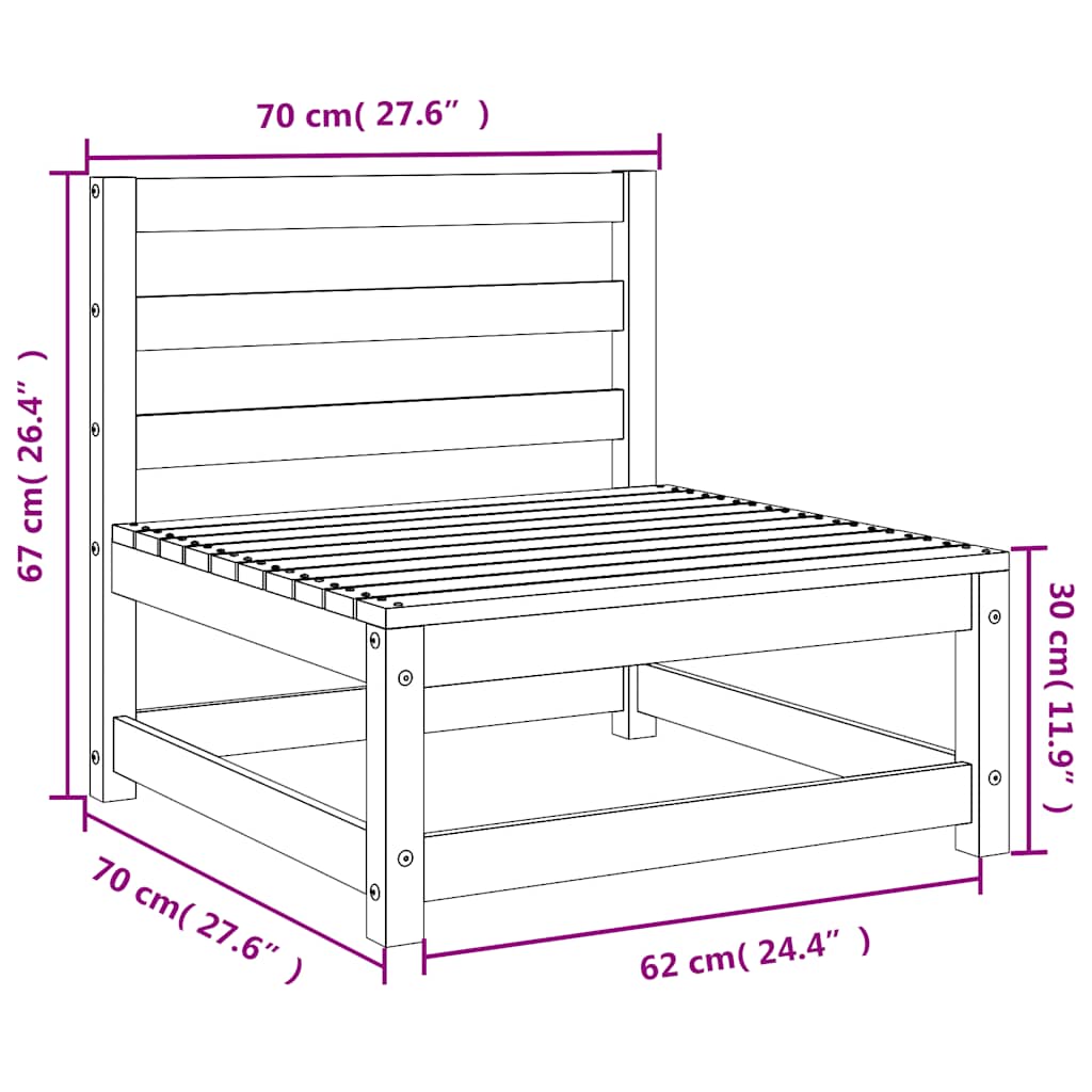 Juego de muebles de jardín 2 piezas gris madera maciza de pino