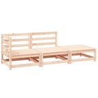 Juego de muebles de jardín 3 piezas madera maciza de pino