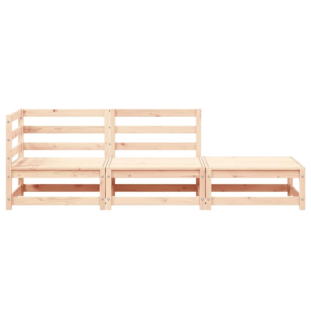 Juego de muebles de jardín 3 piezas madera maciza de pino