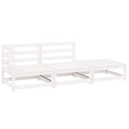 Set de salón de jardín de 3 piezas blanco madera maciza de pino