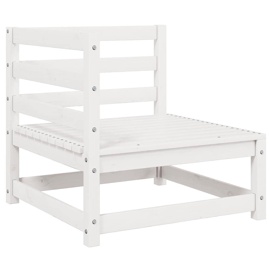Set de salón de jardín de 3 piezas blanco madera maciza de pino