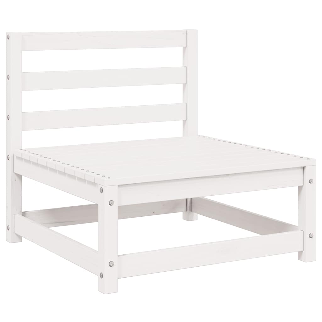 Set de salón de jardín de 3 piezas blanco madera maciza de pino