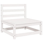 Set de salón de jardín de 3 piezas blanco madera maciza de pino