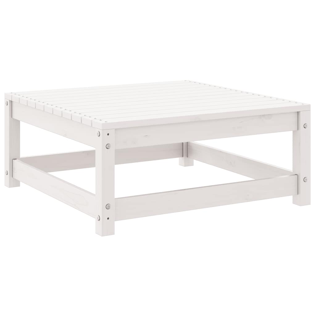 Set de salón de jardín de 3 piezas blanco madera maciza de pino