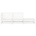 Set de salón de jardín de 3 piezas blanco madera maciza de pino
