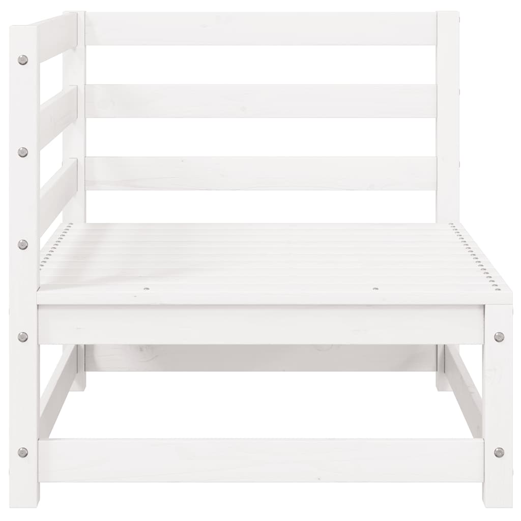Set de salón de jardín de 3 piezas blanco madera maciza de pino