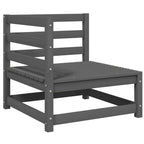 Muebles de jardín 3 piezas gris madera maciza de pino