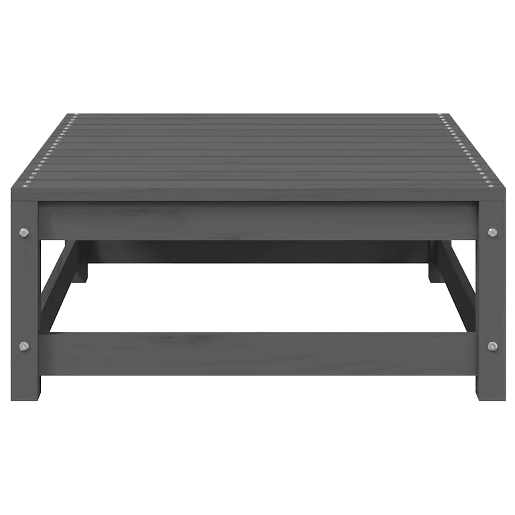 Muebles de jardín 3 piezas gris madera maciza de pino