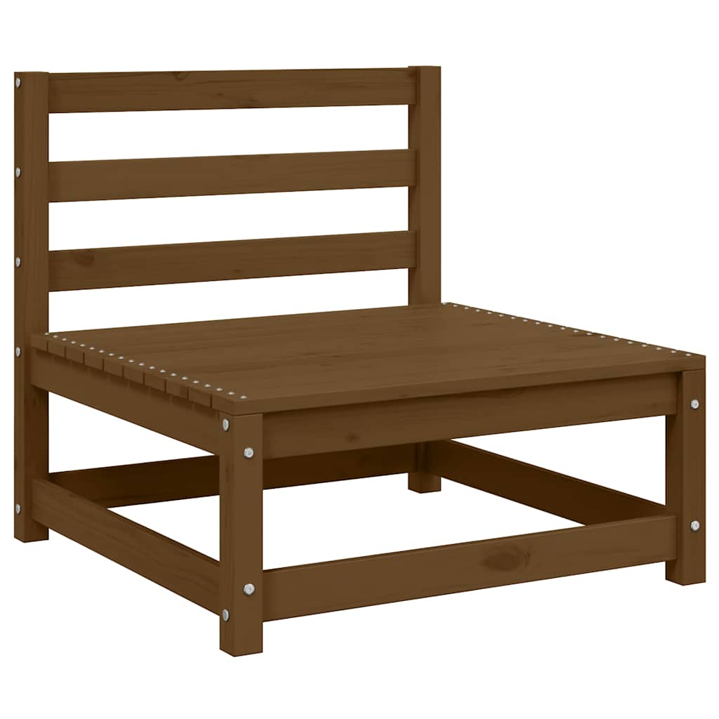 Muebles de jardín 3 piezas marrón miel madera maciza de pino