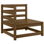 Muebles de jardín 3 piezas marrón miel madera maciza de pino