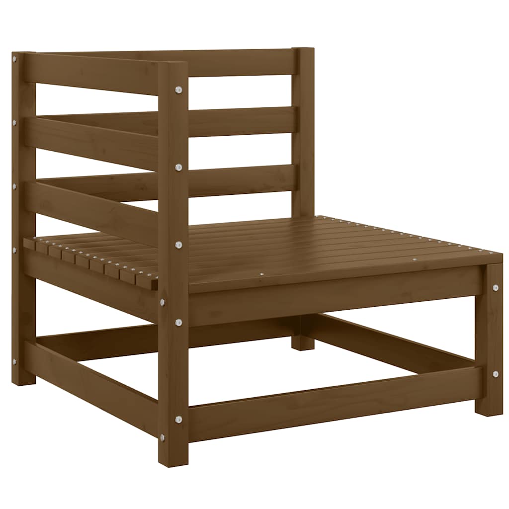 Muebles de jardín 3 piezas marrón miel madera maciza de pino
