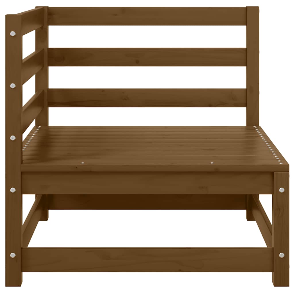 Muebles de jardín 3 piezas marrón miel madera maciza de pino