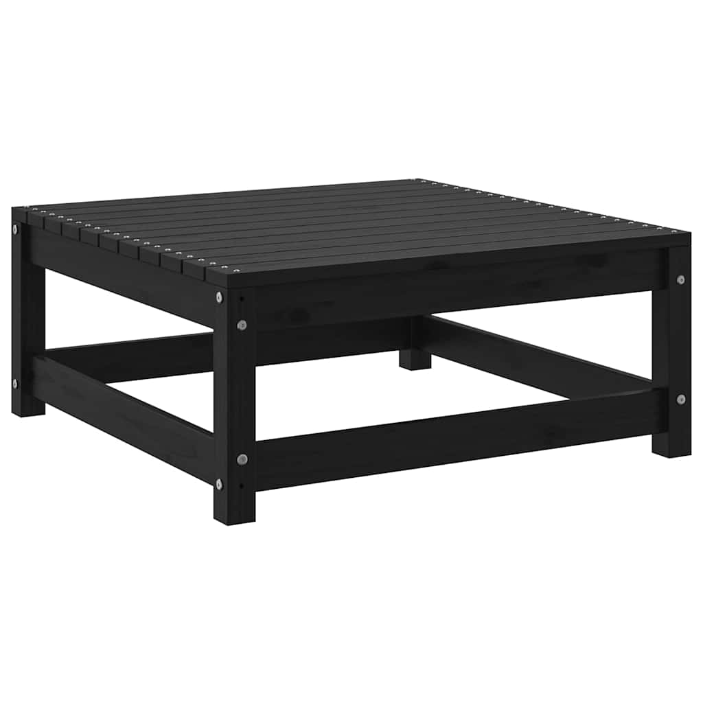 Juego de muebles de jardín 3 piezas negro madera maciza de pino