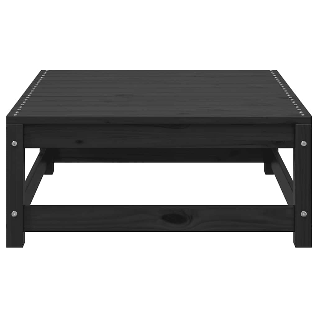 Juego de muebles de jardín 3 piezas negro madera maciza de pino