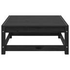 Juego de muebles de jardín 3 piezas negro madera maciza de pino