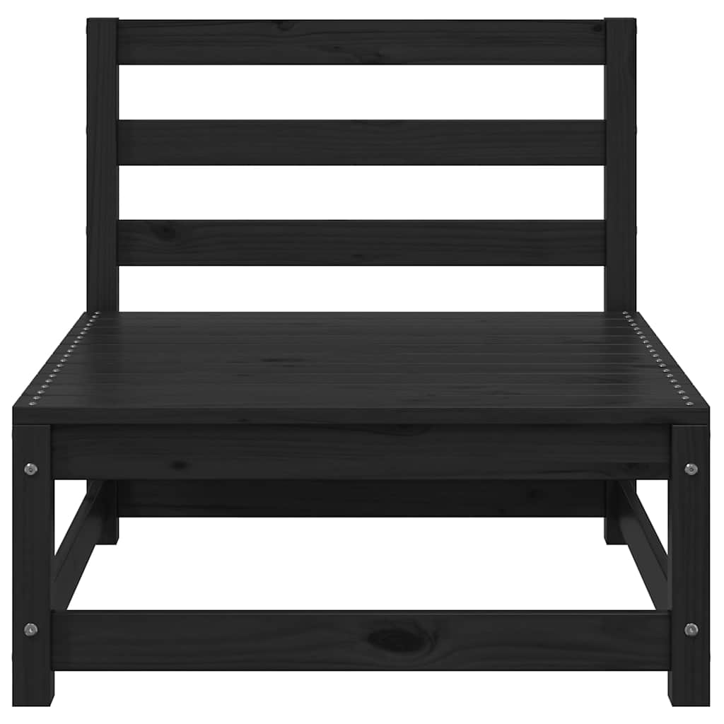 Juego de muebles de jardín 3 piezas negro madera maciza de pino