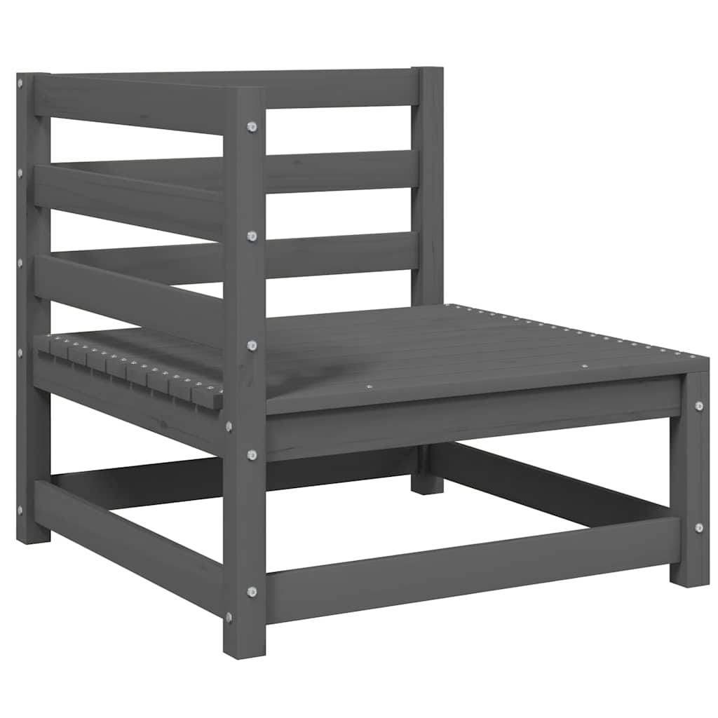 Muebles de jardín 3 piezas gris madera de pino maciza