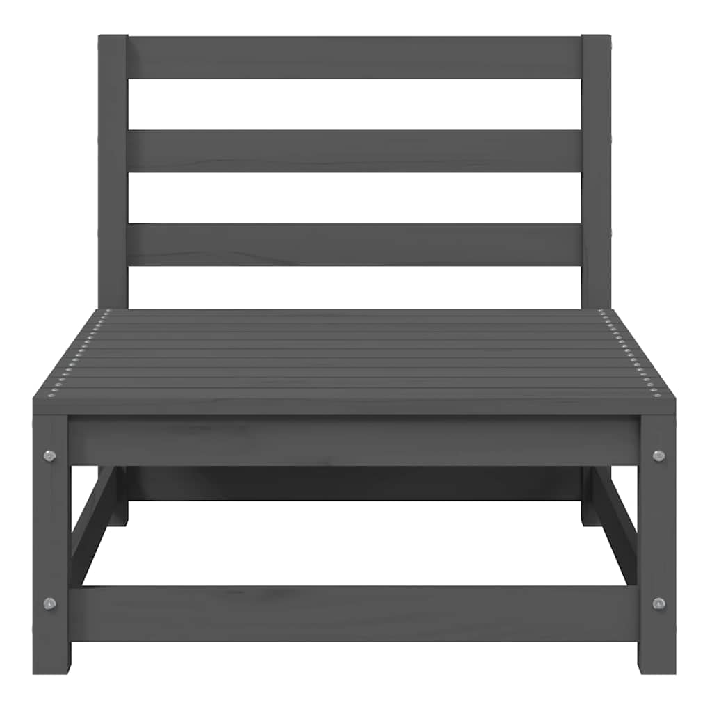 Muebles de jardín 3 piezas gris madera de pino maciza