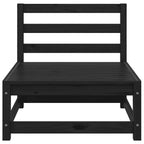 Juego de muebles de jardín 3 pzas y cojines negro madera pino