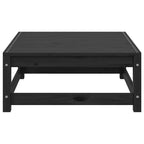 Juego de muebles de jardín 3 pzas y cojines negro madera pino